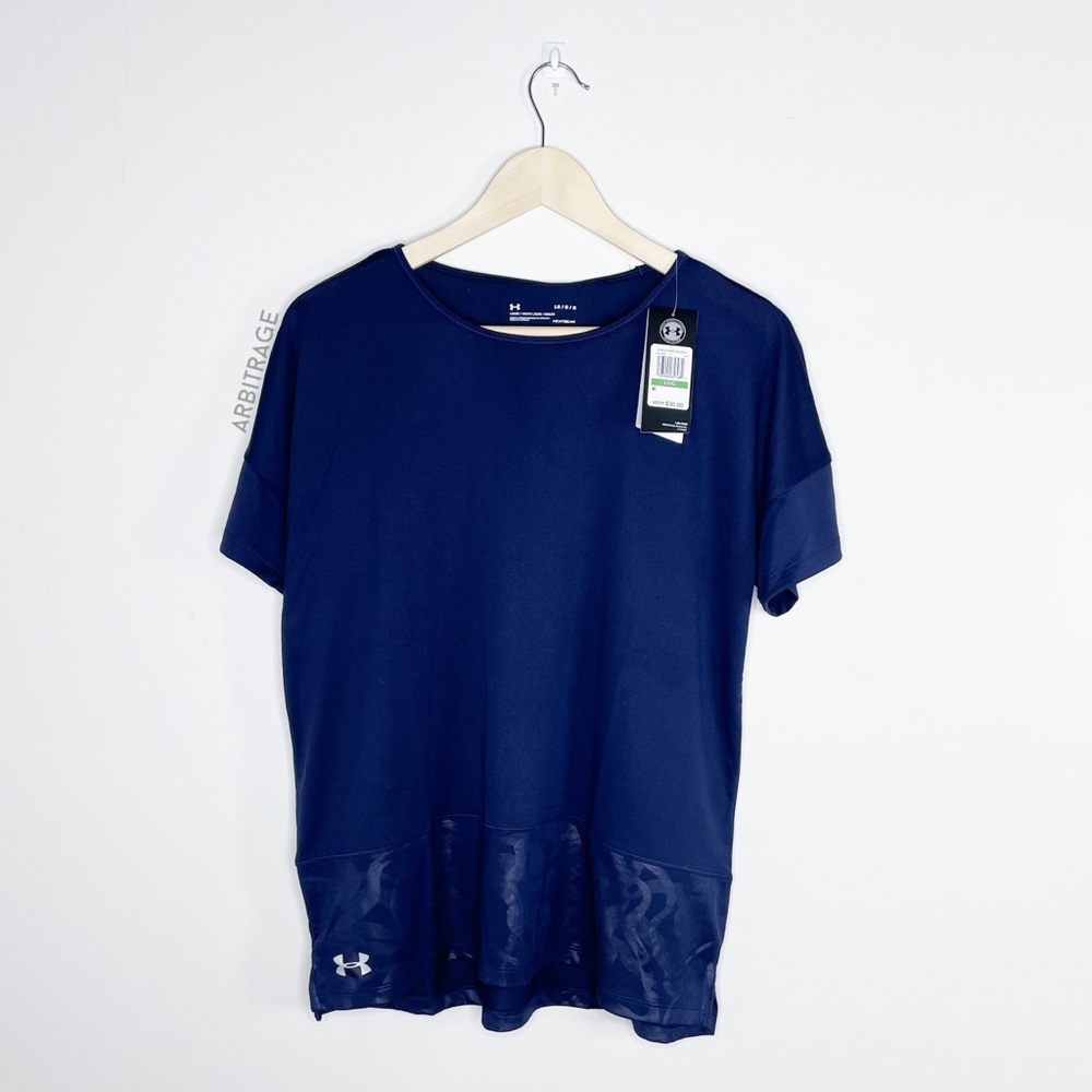 Under Armour Heat Gear Navy Patterned Top